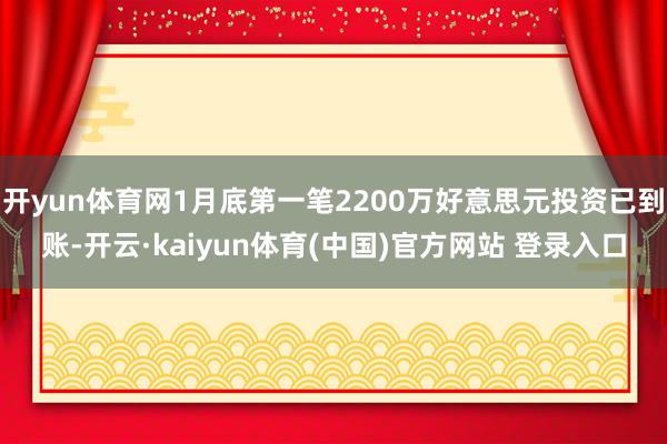 开yun体育网1月底第一笔2200万好意思元投资已到账-开云·kaiyun体育(中国)官方网站 登录入口
