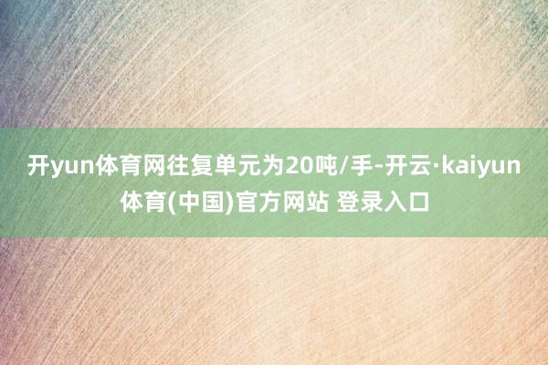 开yun体育网往复单元为20吨/手-开云·kaiyun体育(中国)官方网站 登录入口