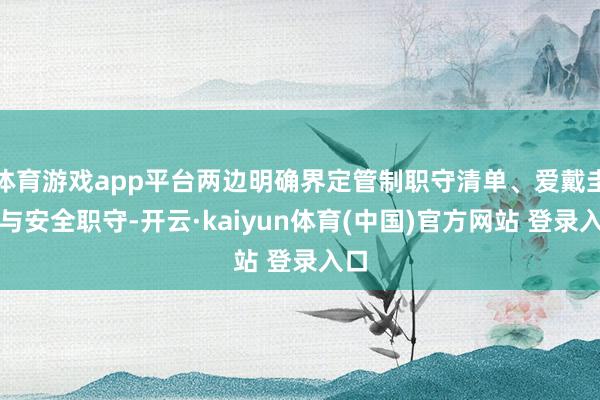 体育游戏app平台两边明确界定管制职守清单、爱戴圭臬与安全职守-开云·kaiyun体育(中国)官方网站 登录入口